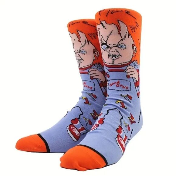 3 for $26 - Chucky Horror Scary Movie Cotton Comfortable Crew Socks - Picture 1 of 4
